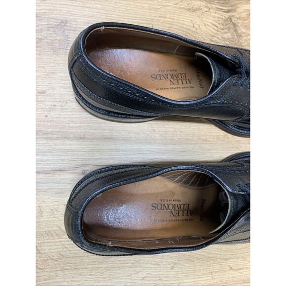 Allen Edmonds Mens MacNeil Wingtip Derby Dress Shoes Black Leather Brogues 11 B main image 12